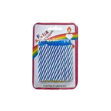 Velinha Palito Azul C/20